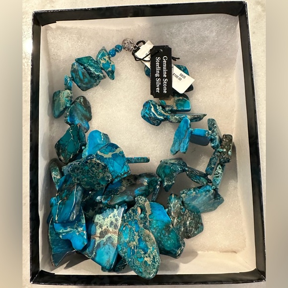 NWT genuine turquoise and sterling silver necklace. - Picture 5 of 6